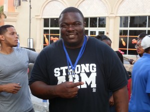 Coach Fat boy worked hard at the concert but found time to show hotbed some love