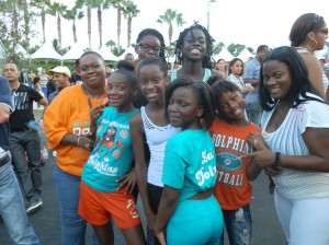 East miramar Dolphins Cheerleaders have extreme dolphin pride as they attended the event the park president