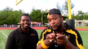 Coach Robert Jones with Hotbed's Brandon Odoi