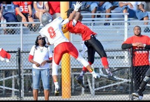 Jordan Cash 7th Grade Broward County, goes up top to make the catch