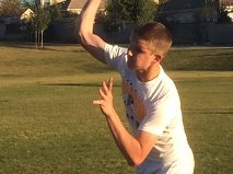 Hilinski throwing on the set of Hotbed Promo
